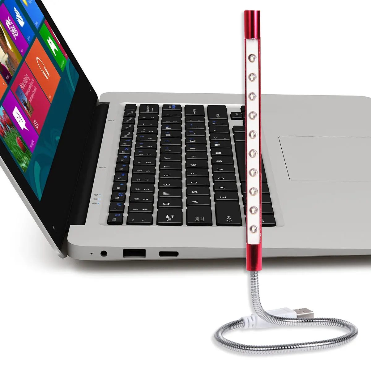 

USB Bedside Table Lamp LED Night Light Flexible Gooseneck Keyboard Desk Reading