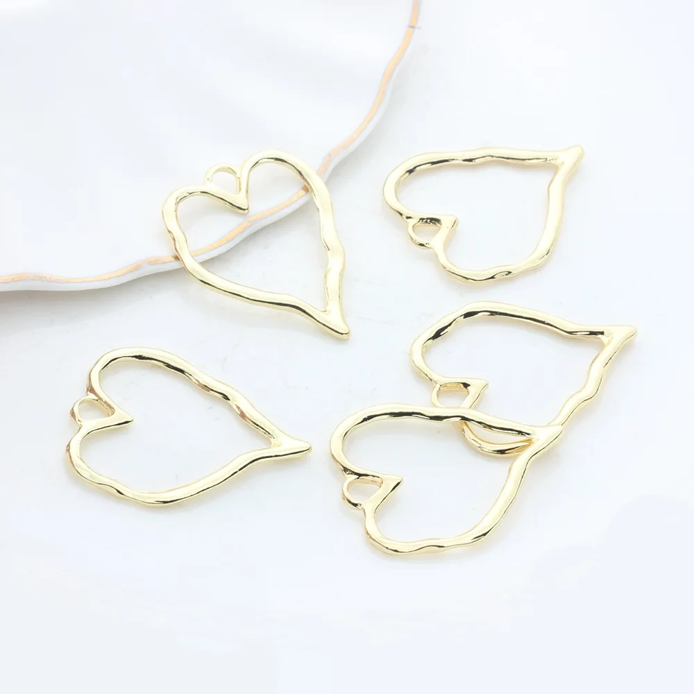 Cute Peach Heart Shaped Alloy Pendant for DIY Jewelry Making 35*27mm 10pcs/lot