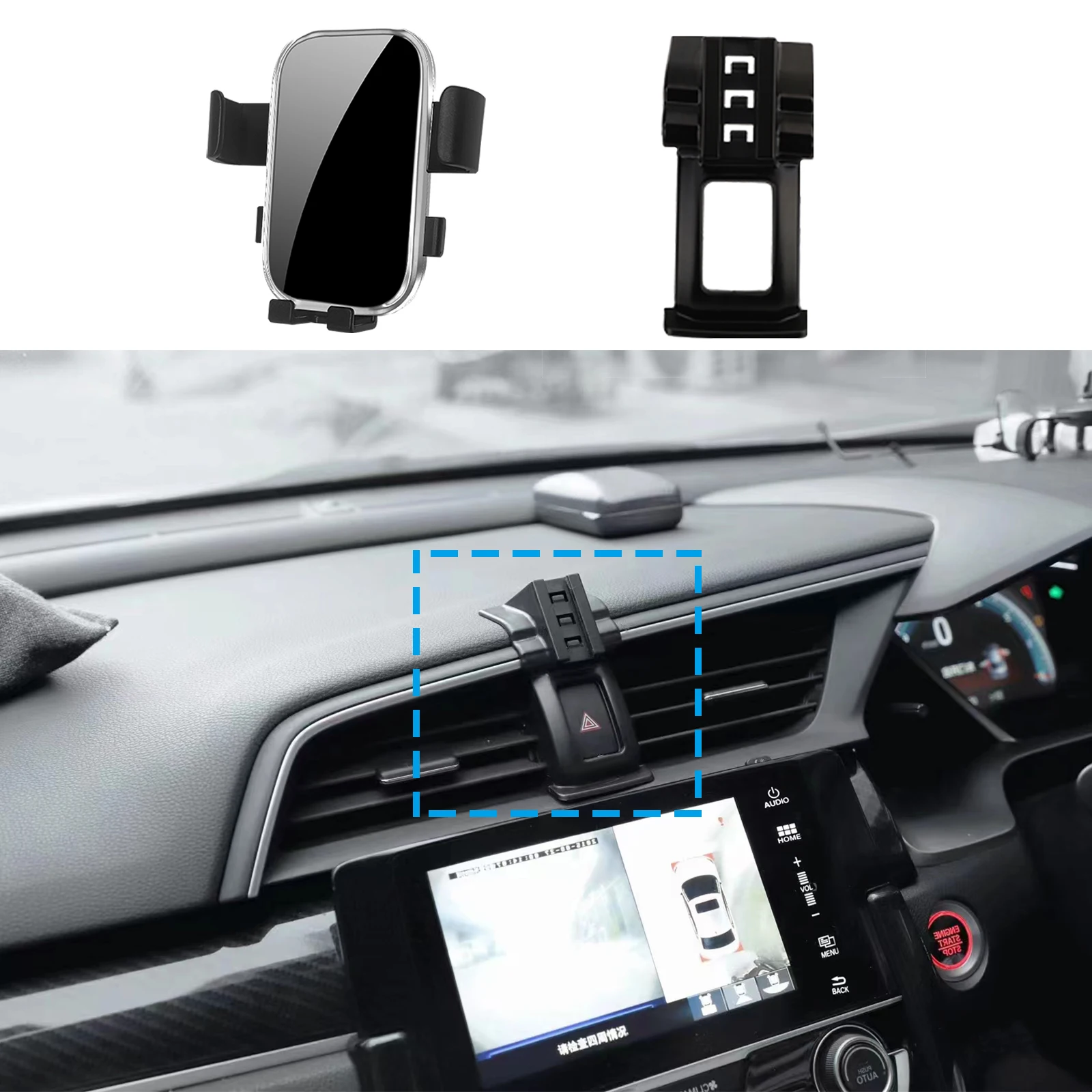 

GPS Bracket Navigation Car Mobile Phone Holde for 2016-2021 Honda Civic 10th 2017 2018 2019 2020 Stand Auto Accessoriesr