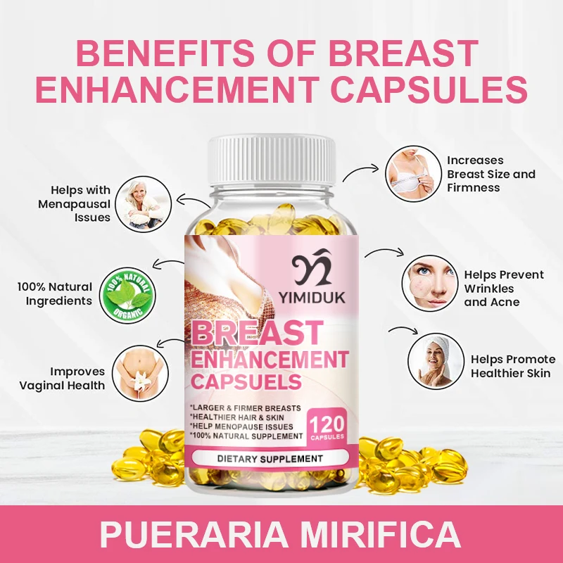 Natural Breast Enhancement Capsules for Women - Breast Growth, Vaginal Health, Menopause Relief, Skin & Hair Health