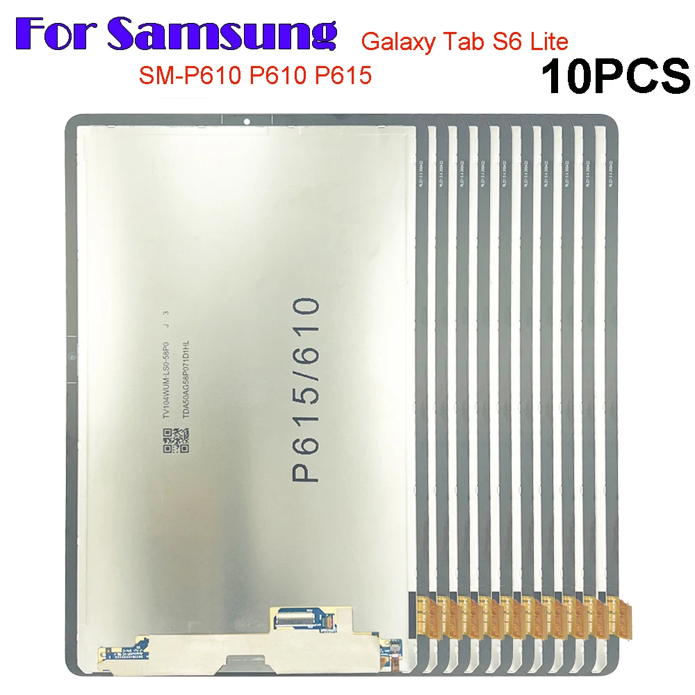 

10PCS New For Samsung Galaxy Tab S6 Lite 10.4 P610 P615 P615N P617 LCD Screen Display Touch Glass Digitizer Assembly Replacement