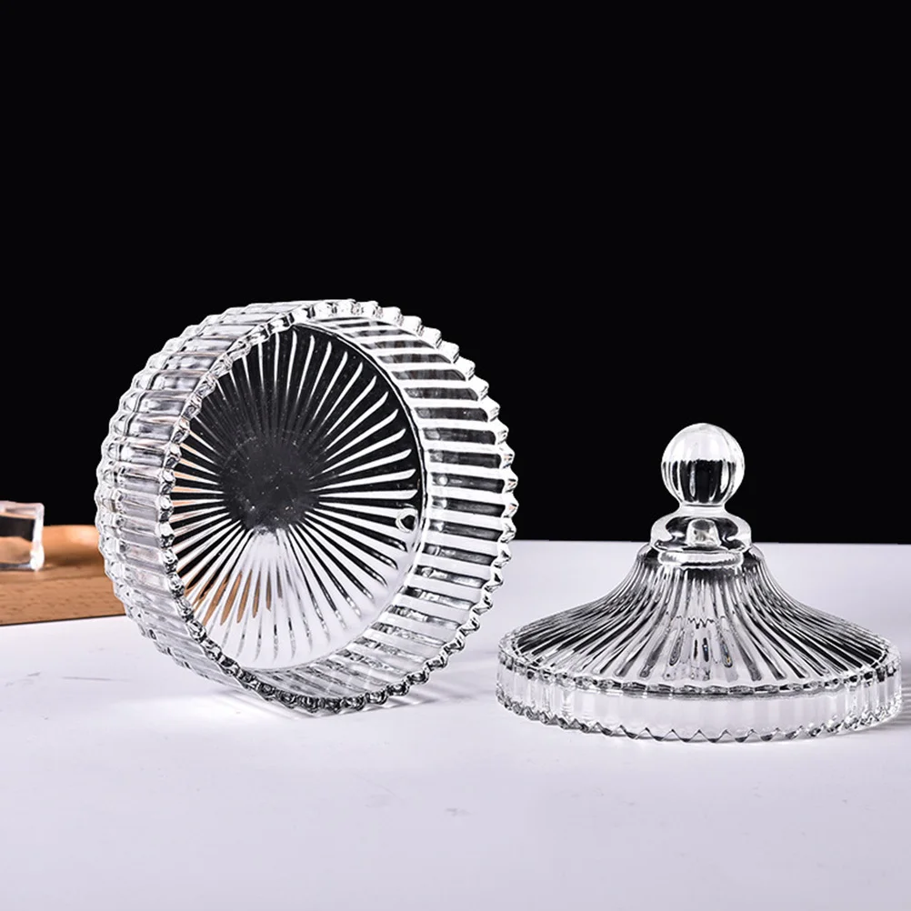 

Glass Candy Storage Jar Transparent Sealed Glass Jar for Jewelry Candy Cotton Swabs Crafts Kitchen Food Container