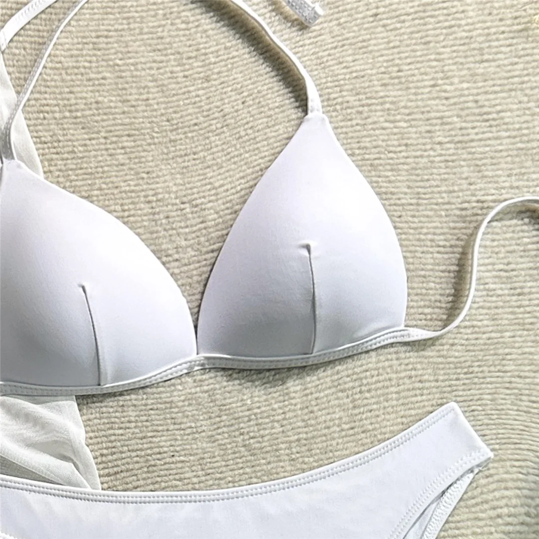 Mit Rock, Neckholder-Bikini, Damen-Badeanzug, dreiteiliges Bikini-Set, brasilianischer BH, Badebekleidung, Badeanzug, Schwimmbekleidung V7650 – Detail 10