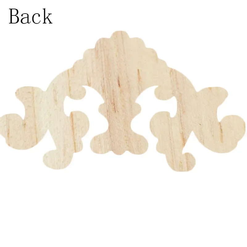 1PC Woodcarving Corner Decal Wooden Figurines Crafts Appliques Frame Wall Door  Living Room Furniture Decor