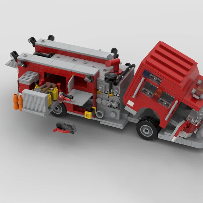مكافحة الحرائق نموذج Moc قوالب بناء وحدات مضخة حريق نماذج من الشاحنات التكنولوجيا وحدات كتل عيد الميلاد مجموعة لتقوم بها بنفسك لعبة الهدايا #5
