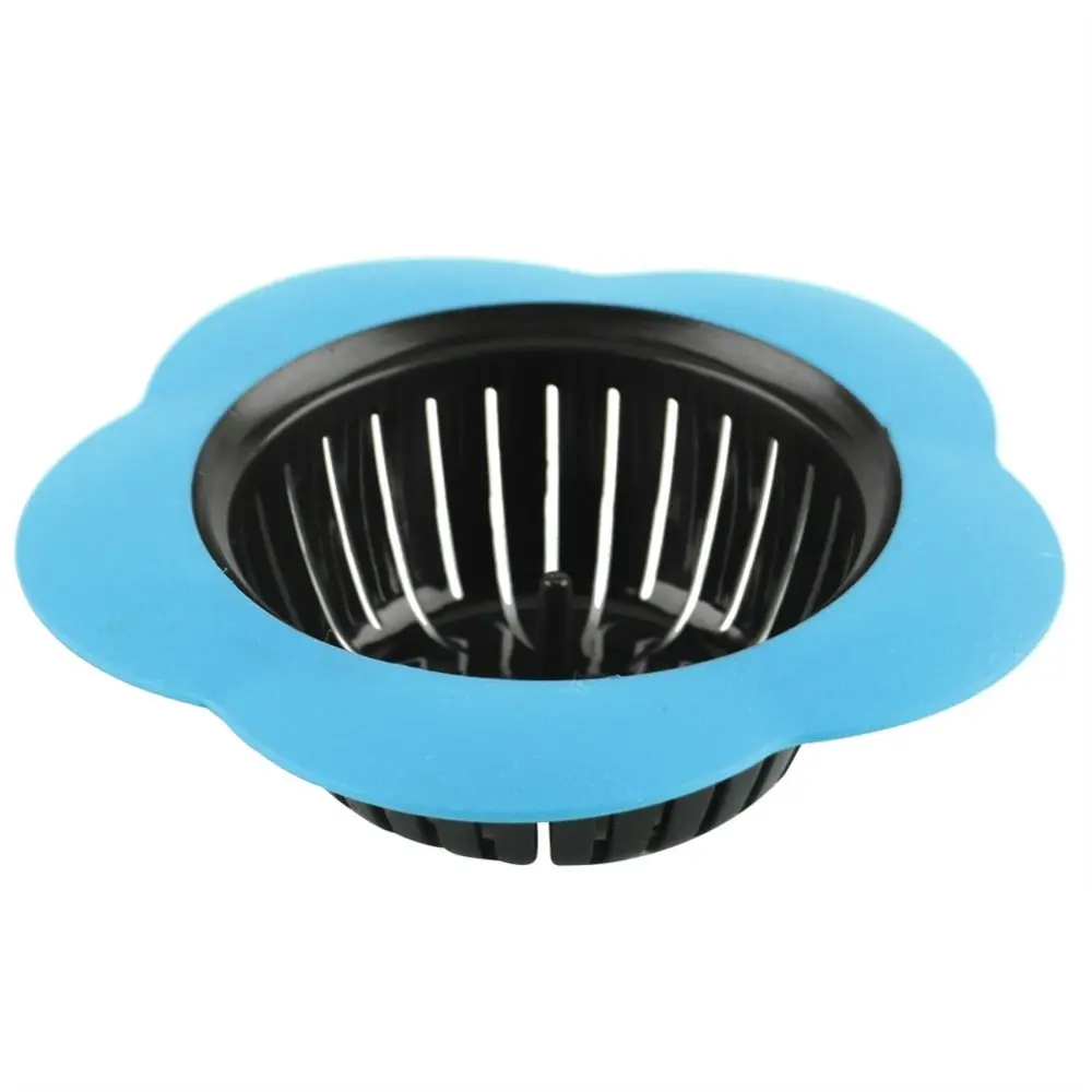 4 Pack 4.33 Inch Diameter Sink Drain Strainer Wide Rim Design TPR Plastic Material Basin Sink Strainer Red Green Orange Blue