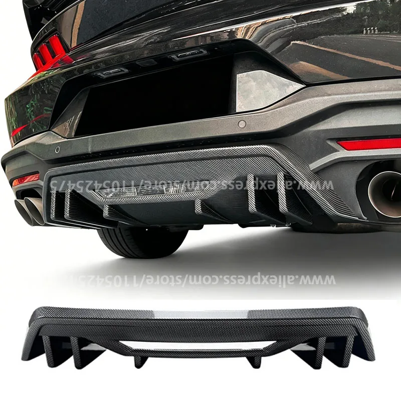 

Glossy black Rear Bumper Diffuser For Ford Mustang MK7 2024+ Rear Lip Wing Body Kit Splitter Cover Trim