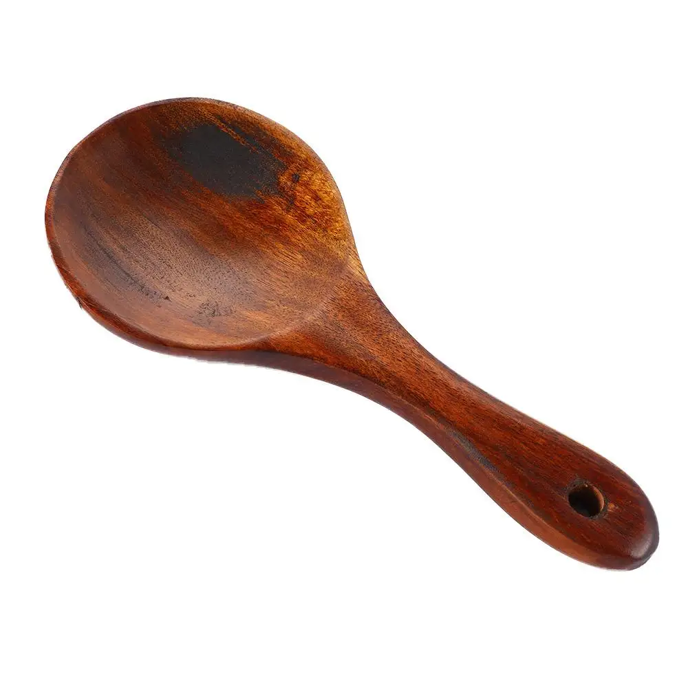 Teak Wood Rice Spoon Wooden Kitchen Spoon Ladle Tablespoon Big Serving Spoon Electric Cooker Rice Scoop Kitchen Tool Tableware