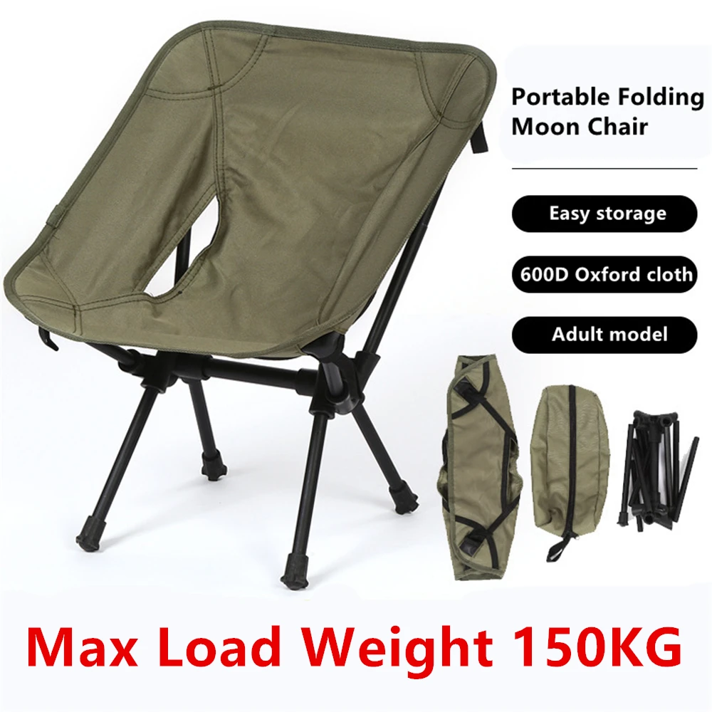 Silla plegable portátil ultraligera para acampar al aire libre, silla de pesca desmontable, herramientas de asiento de Picnic de viaje, silla de Luna plegable para playa