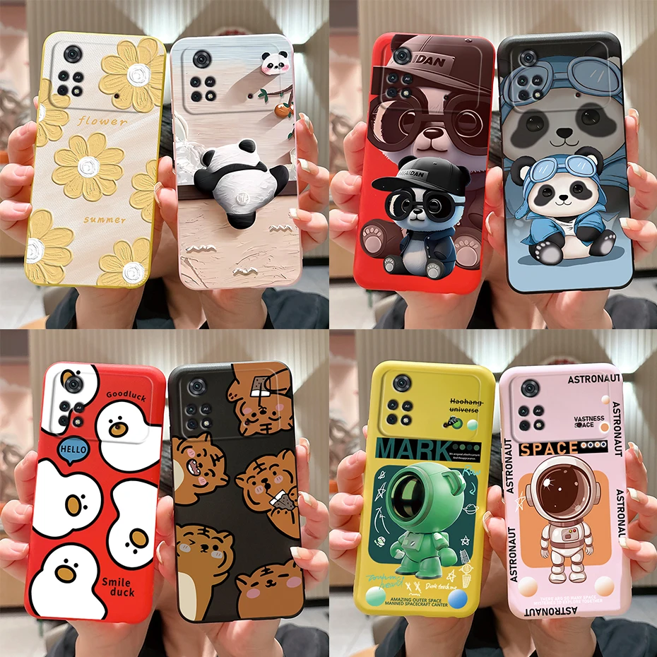 For Xiaomi Poco M4 Pro 4G Soft Silicone Cover Protection Phone Back Coques  For Xiaomi PocoM4 Pro 4G Funny patterned Back Covers