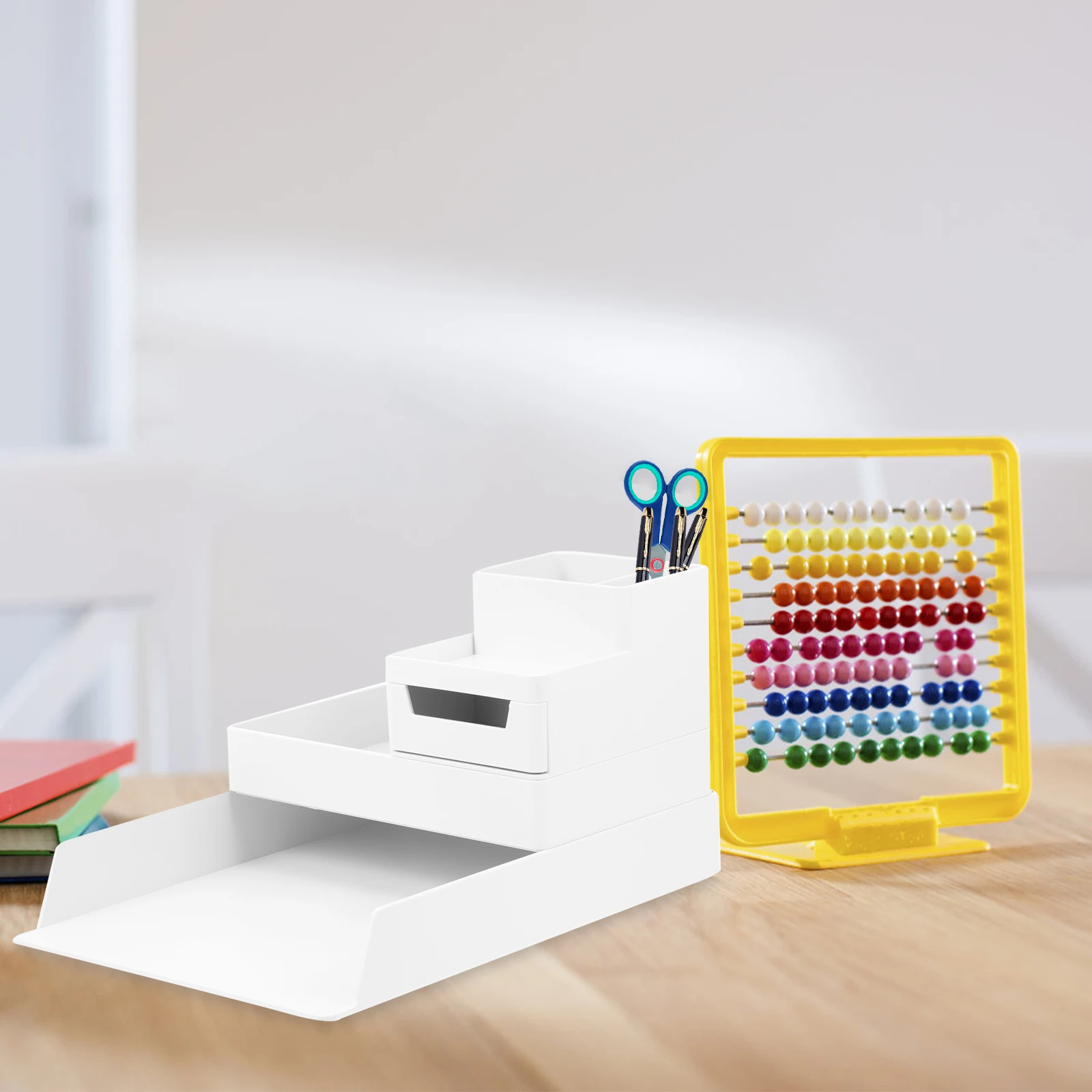 

1Set File Storage Boxes Plastic Long-Lasting Office Desktop Storage Organizers Document Holders for Filing Papers Magazines