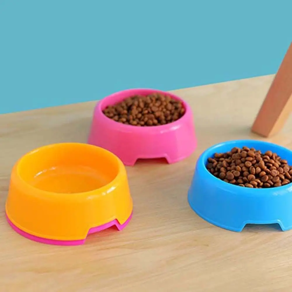 Color Plastic Puppy Kitten Safety Standing Puppy Feeder Dish Water Feeding Container Pet Supplies Pet Feeder Bowl Cat Food Bowl