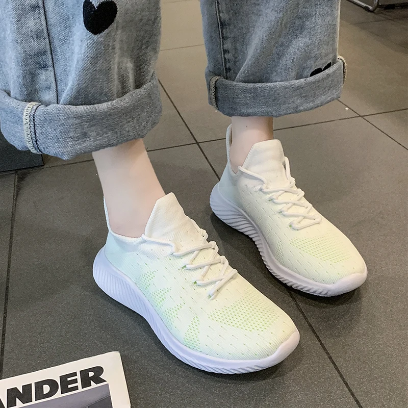 

Woman Tennis Shoes Fashion Tenis Feminino Lace-Up White Sport Shoes Female Sneakers Light Breathable Women Flats Outdoor Shoes