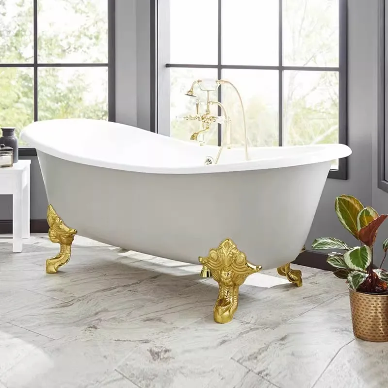 

Cast iron enamel bathtub 1.8 meters European-style oversized bathtub Ordinary freestanding princess bathtub