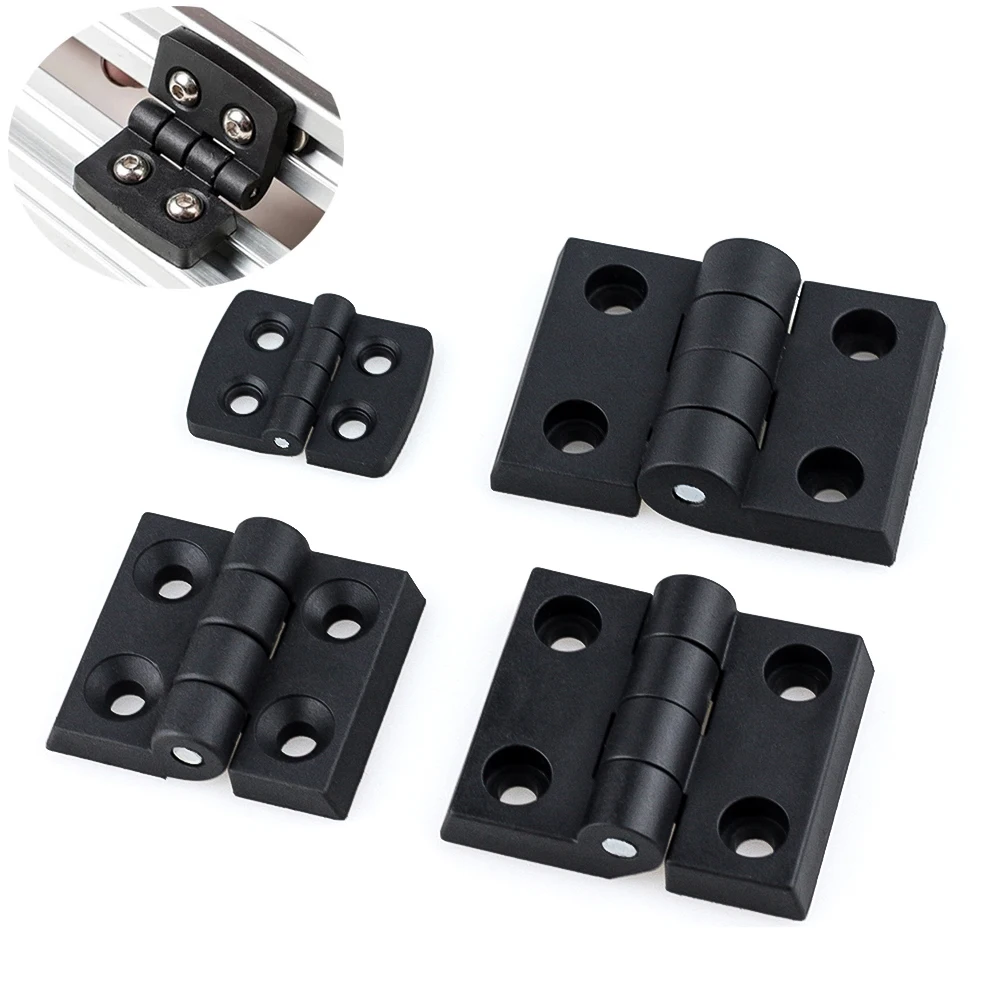 10pcs/Lot Black Nylon Plastic Butt Hinge Connector for V-Slot Aluminum Extrusions Furniture Electric Cabinet Hardware