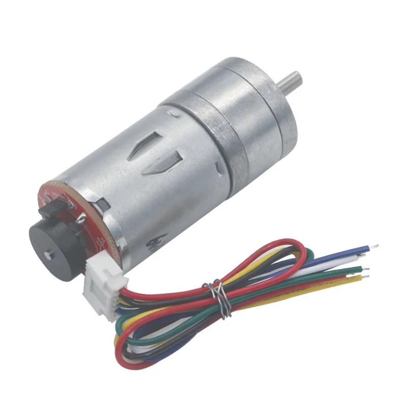 

JGA25-370 DC Reduction Hall Motor With Encoder Speed Measuring Disc Strong Torque 12V Race Chassis Motor 6v 24v