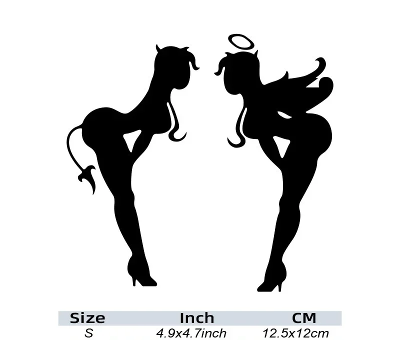2PCS Angel & Devil Girl Autoaufkleber, stilvoller Autoaufkleber für die Außenpersonalisierung im Auto