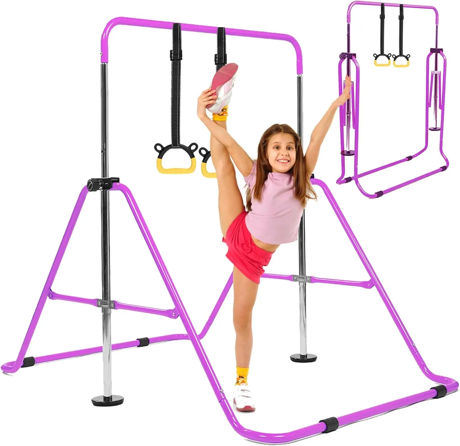 

Adjustable Gymnastics Kids Kip Training Bar Height Gymnastic Horizontal Bars