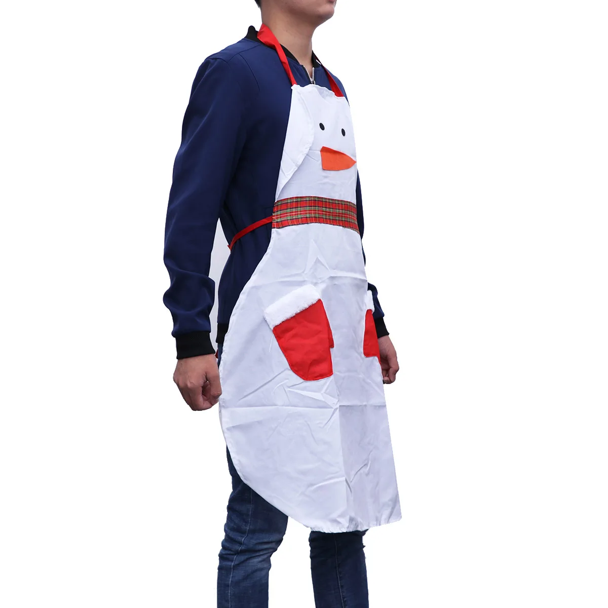 

Snowman Apron Xmas Home Store Adult Large Text Christmas Kitchen Family Practical Design Thick Material