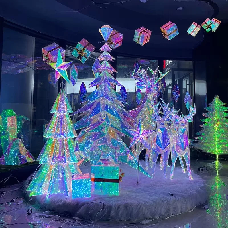 

Colorful Deer Christmas Tree LED Light Color Film for Outdoor Landscape Decoration for Halloween Christmas Street Decorations