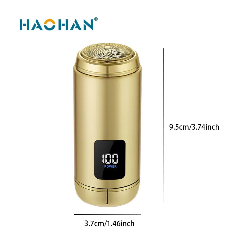 HAOHAN Portable Clean Razor Men USB Electric Shaver Powerful Beard Electric Razor Rechargeable Waterproof Shaving Machine