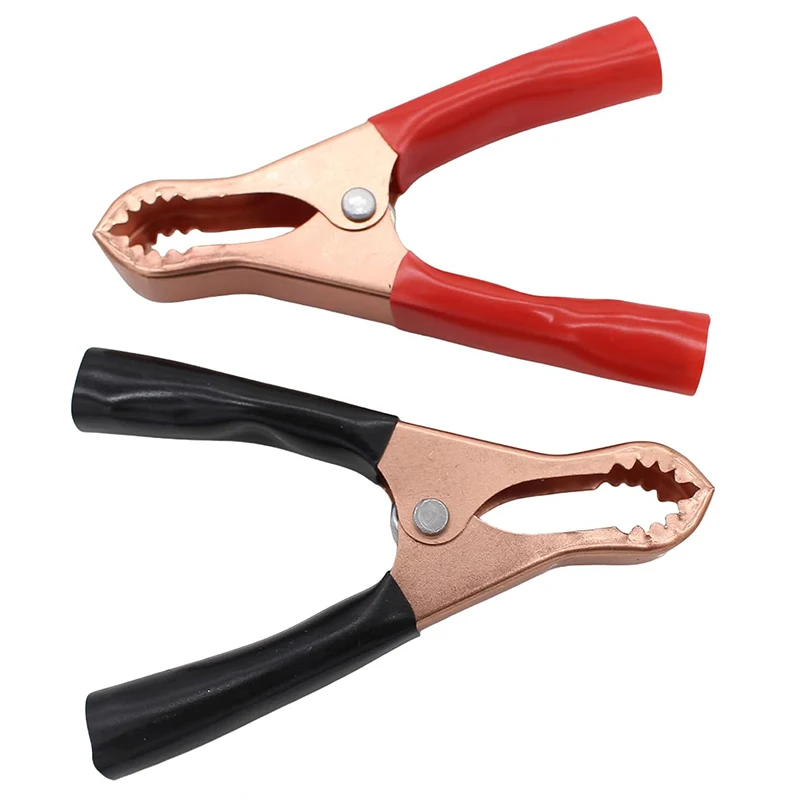 10pcs Insulated Alligator Clips Durable Black Red Metal Spring Loaded Truck Car 50A Battery Electric Test Clips Alligator Clamps