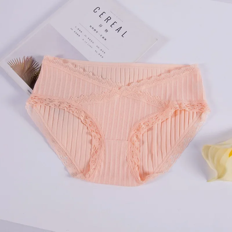 プラスサイズのコットンマタニティパンティー、マタニティ下着、妊娠パンティー、ローウエストレース