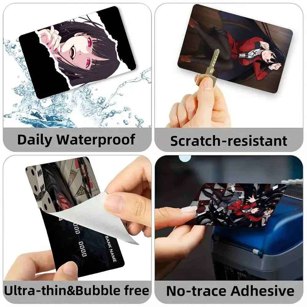 Anime k-Kakegurui Y-Yumeko Jabami  Credit Card HD Stickers Game Card Decal Small Chip Waterproof Sticker Gift