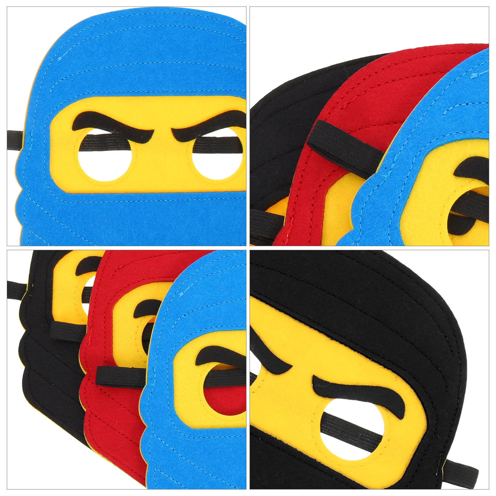 3Pcs Ninja Cosplay Felt Mask Masquerade Party Supplies Kids Holiday Masks Children Costume Kids Mardi Gras Mask