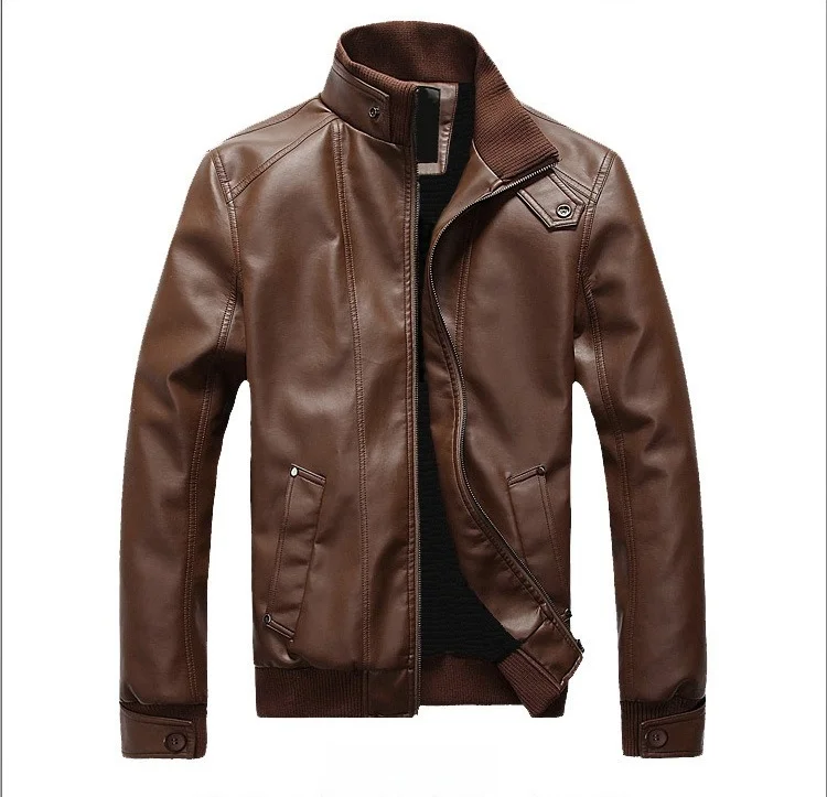 

Men's Windproof Casual Motorcycle Jacket with Lapel Design