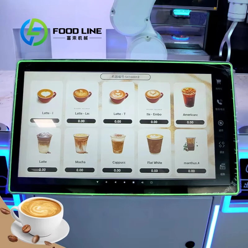 Geavanceerde koffie-automaat met robotarm, 200-300 capaciteit, creditcardbetaling, metalen behuizing, intelligente robotarmbesturing