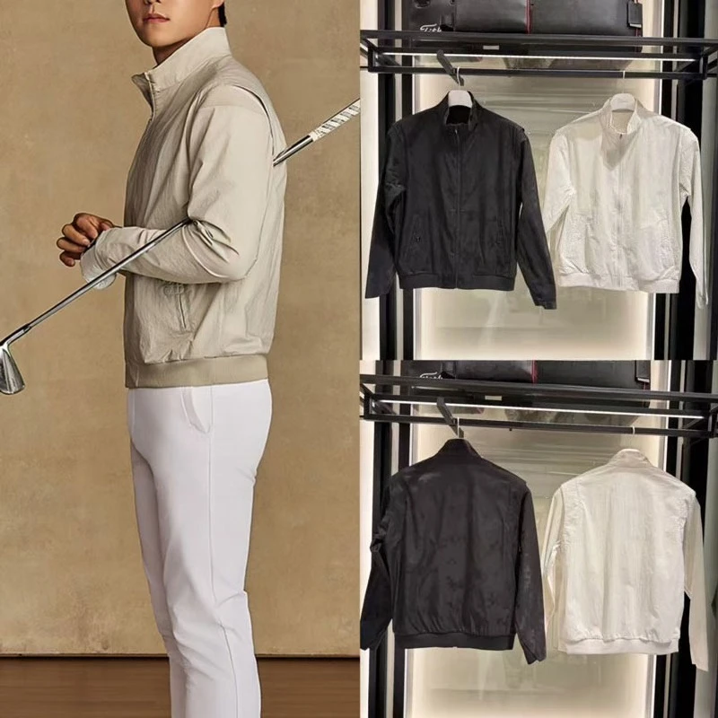 2026 Men's Golf Sun Protection Jacket Lightweight Long Sleeve Sports Windbreaker Quick Dry Breathable Outdoor Golf Wear