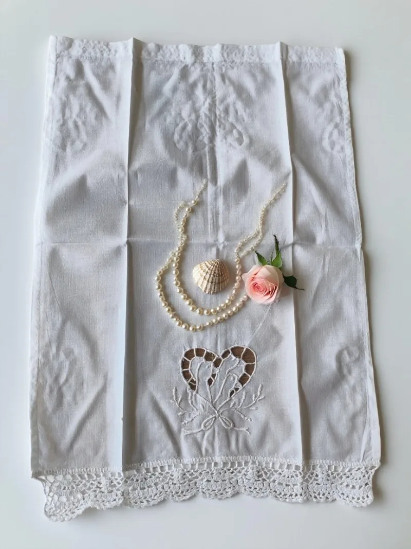 49X33.5cm White 100% Cotton Handmade Fine Crochet+hand Embroidered Face Towel/sofa Arm Towel/multi-purpose Cover Towel - view 5