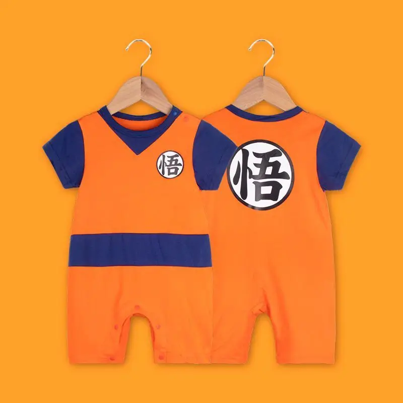 Cute Cartoon Goku Baby Jumpsuit Dragon Ball Z Anime Cosplay Baby Romper Newborn Cotton Soft And Comfortable Breathable Unisex