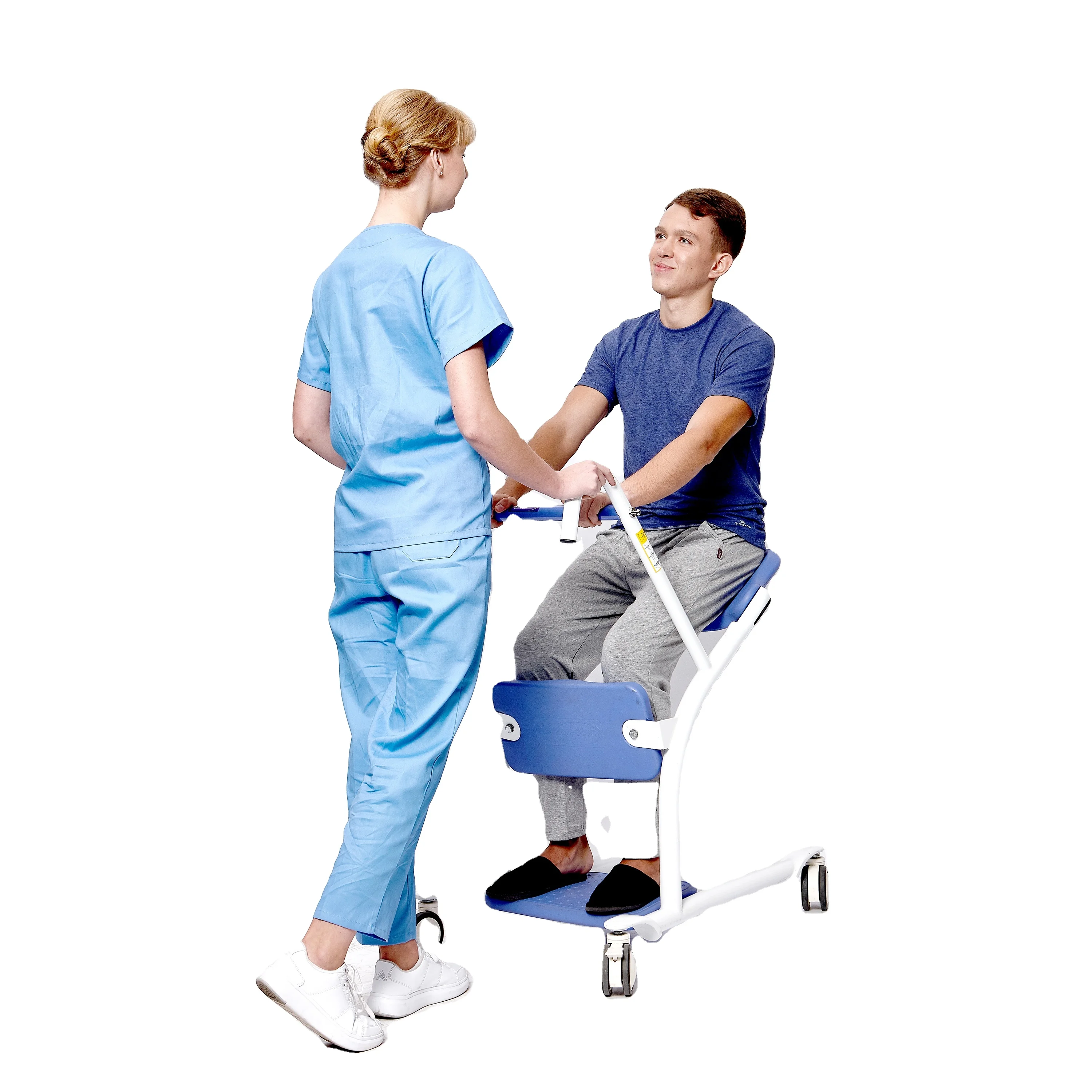 Humaneotec Rehabilitation Transfer Chair Stand Aid From Bed To Bathroom For Elderly With Commode Function