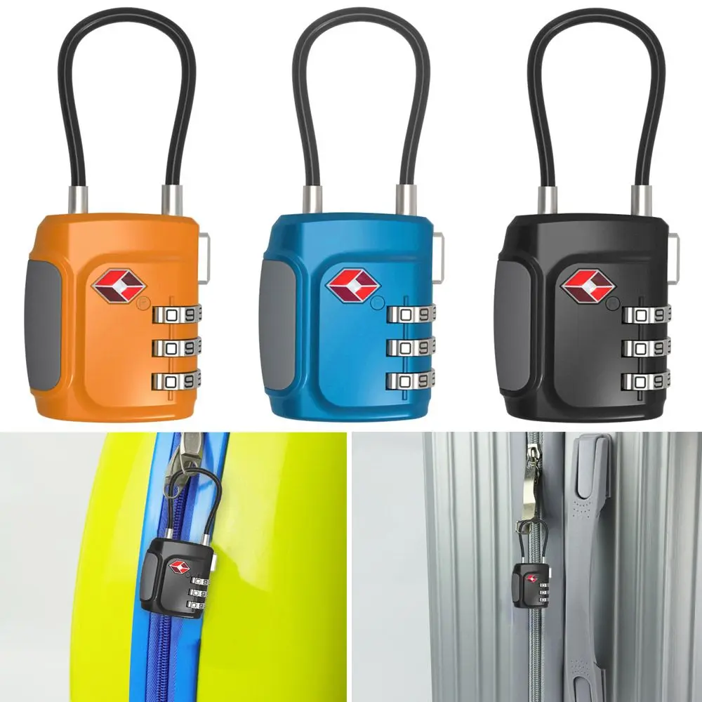 Security Weatherproof Anti-theft Lock 3 Dial Digit Combination Lock Safely Code Lock TSA Customs Lock Combination Lock