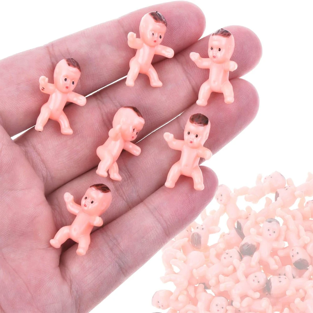 30/60/100 Stück Mini-Kunststoff-Babys für Babypartys, Eiswürfelspiel, kleines Baby für Babypartys, Geschlecht offenbaren, Geburtstagskuchen, Mitbringsel – Detail 7