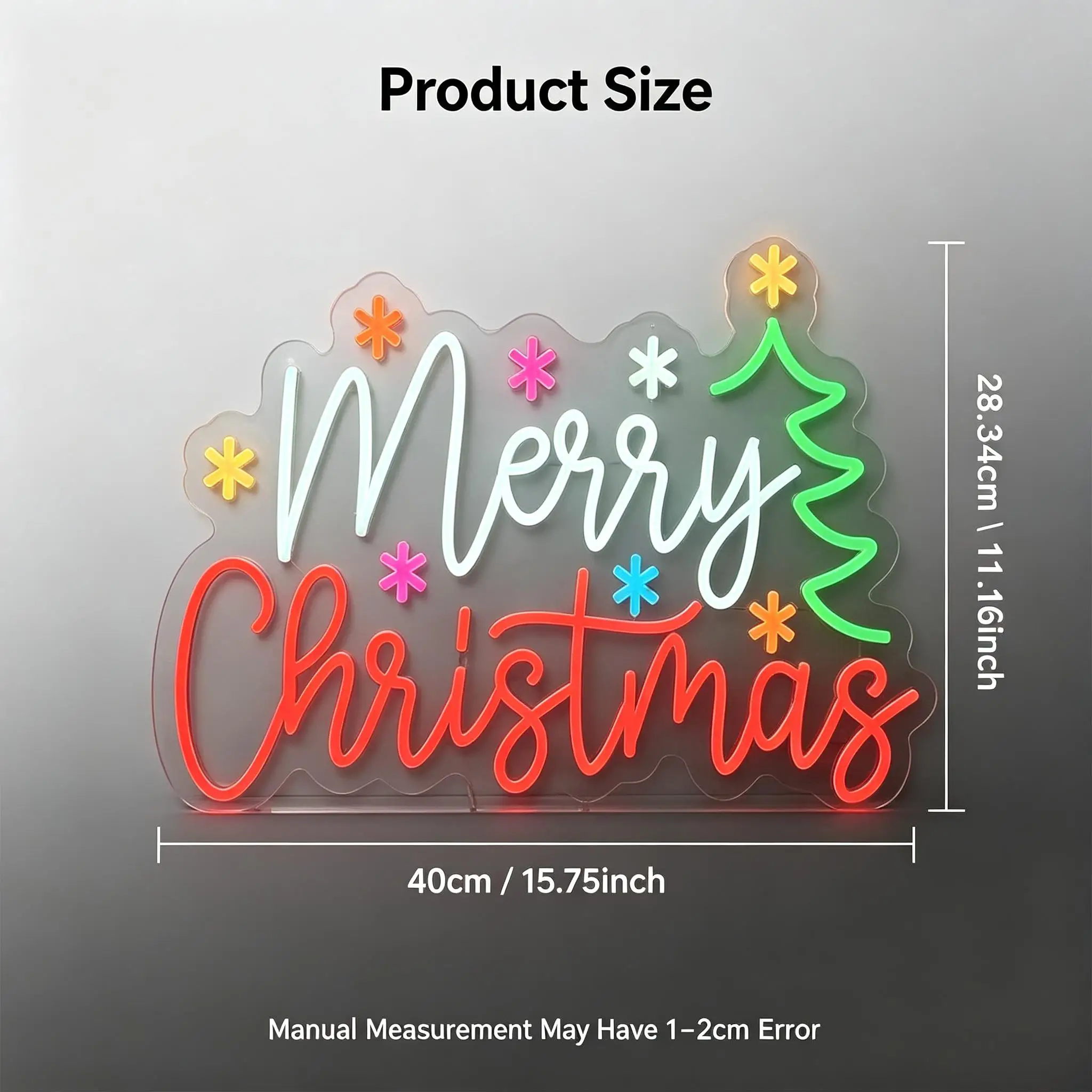 Merry Christmas Snowflake Christmas Tree Neon Sign Usb Dimmable Led Light For Holiday Party Bar Home Living Room Scene Decor