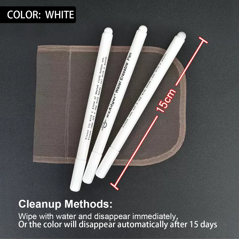 2Pcs/Lot Wig Cap Hair Net Canvas Head Marked Pen Water Erasable Pen For Fabric Sewing Wig Making Tools Nunify Water Marker Pens