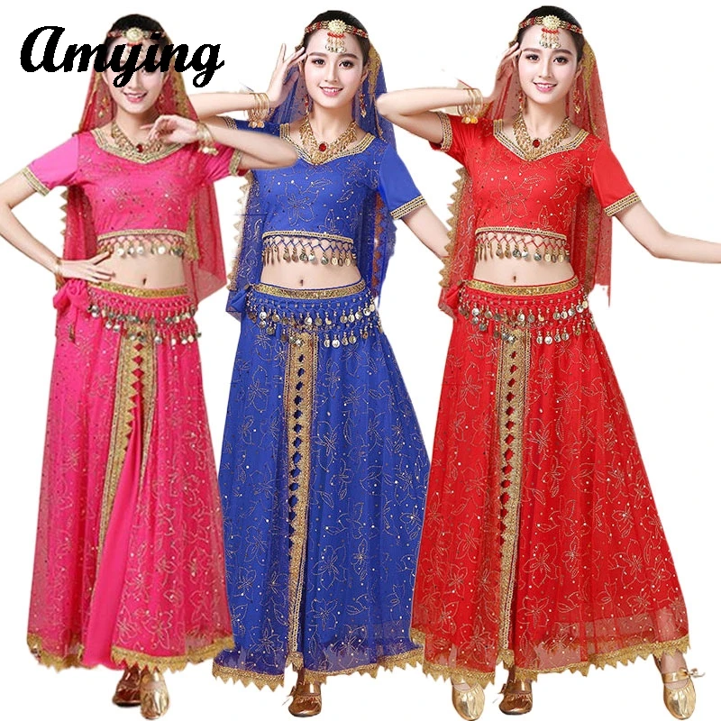 Indian Dance New Indian Girl Performance Dress Women Belly Dance Dress  Adult Dance Practice Suit Eastern Dance Group Costume