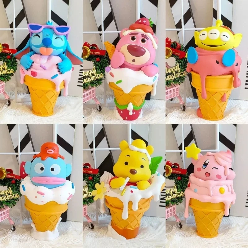 Disney Anime Figuren Stitch Alien Ice Cream Series Action Figure Pvc Cartoon Model Pop Collectible Decoratie Speelgoed Kindergeschenken