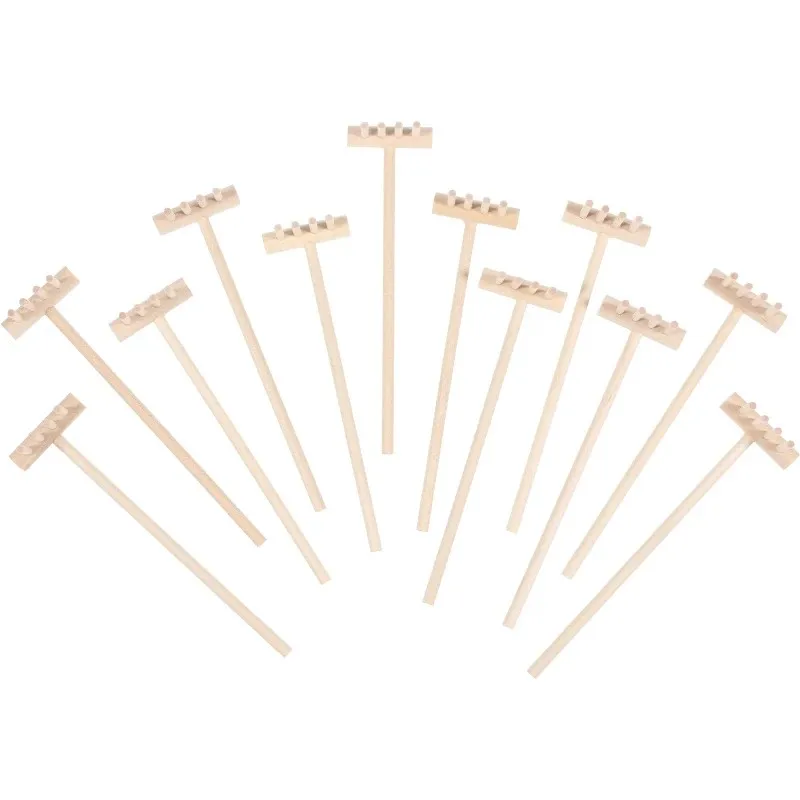 6pcs Mini Bamboo Rake Set for Zen Garden Desktop Feng Shui Meditation Tools Tabletop Sandbox Decor