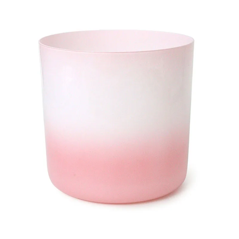 Pink and White Gradient Magical Crystal Sound Healing Singing Bowl Crystal Music Chant Bowl Yoga Healing Percussion