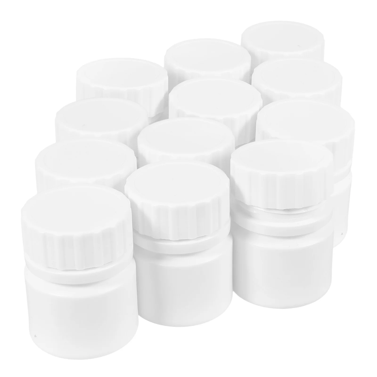 

20pcs 30Ml Sealable Sample Jars Hdpe Plastic Pill Bottles Portable Medicine Storage Container Screw Cap Empty White Vials Travel