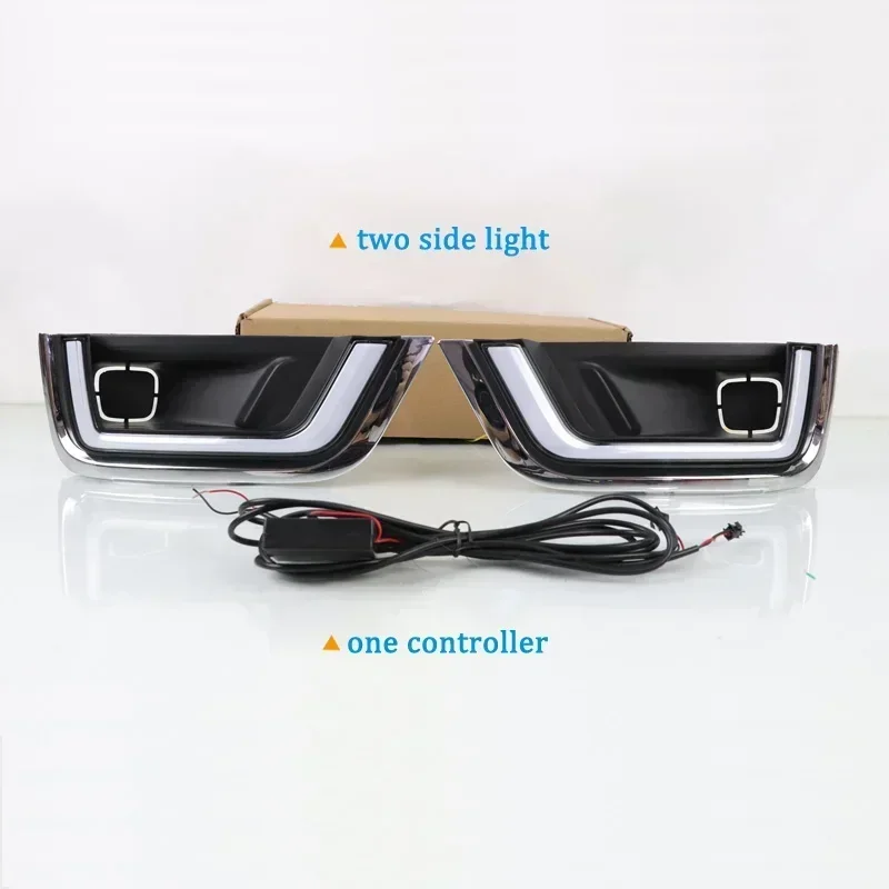 

Car LED DRL 12V Daylight For Toyota Land Cruiser LC300 2022 2023 Yellow Turn Signal Daytime Running Light Auto Foglamp