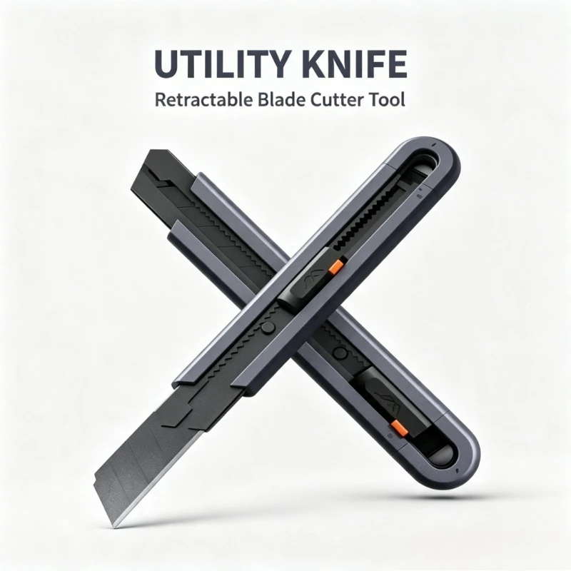 New  Jimihome 0.79inch Stretch Utility Knife Paper Cutters Carbon Steel Blades Pocket Knife with Safety Lock Pocket Tools