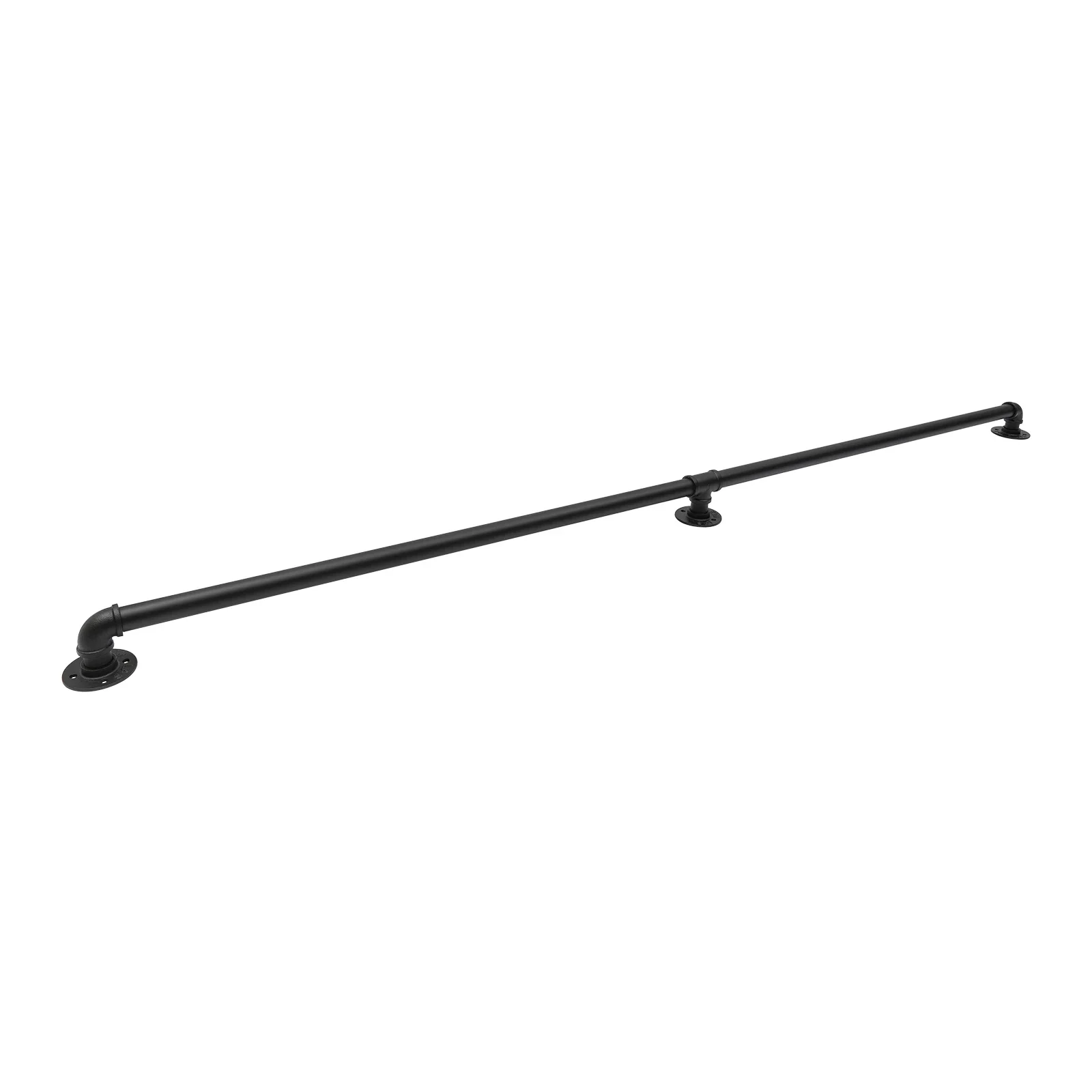 Modern Wall Mounted Handrail, Stair Railing Hand Rail, for In/Outdoor Wall Mount, Black Pipe Handrail Length 200cm