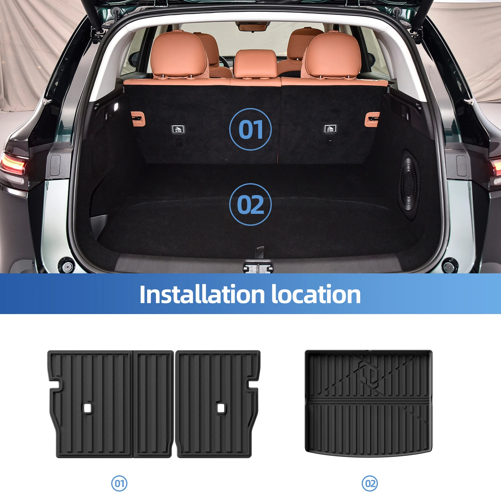 for Leapmotor C10 2024-2026 TPE 3D Car Floor Mats Cargo Liner Trunk Pad Waterproof All Weather Auto Accessories Black