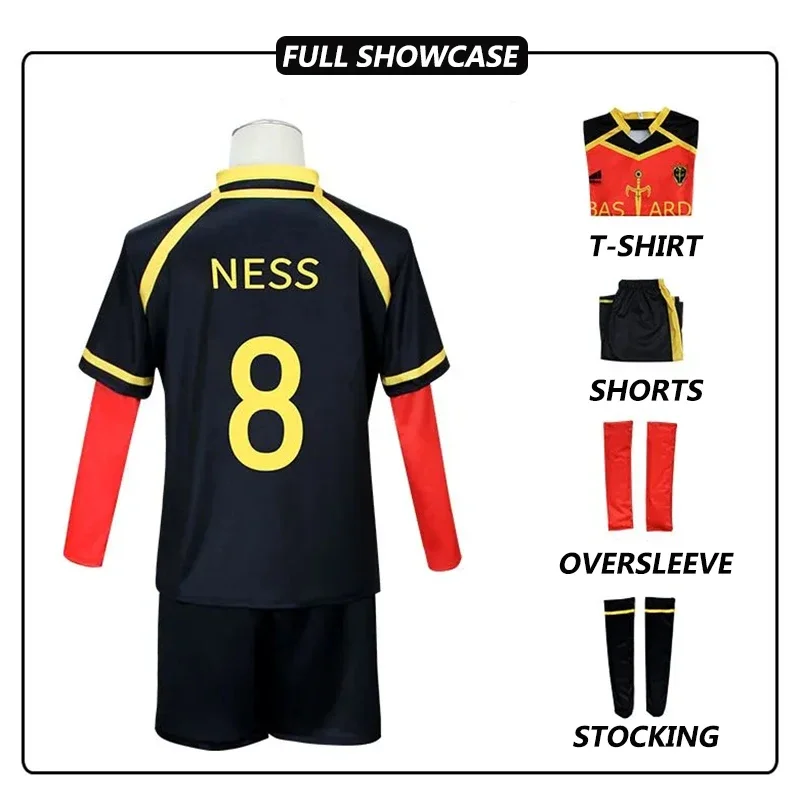 Anime Blue Lock Kaiser Cosplay Costume Red Uniform Wig Bastard Munchen Ness Isagi Yoichi Kurona Cosplay Football Soccer for Men