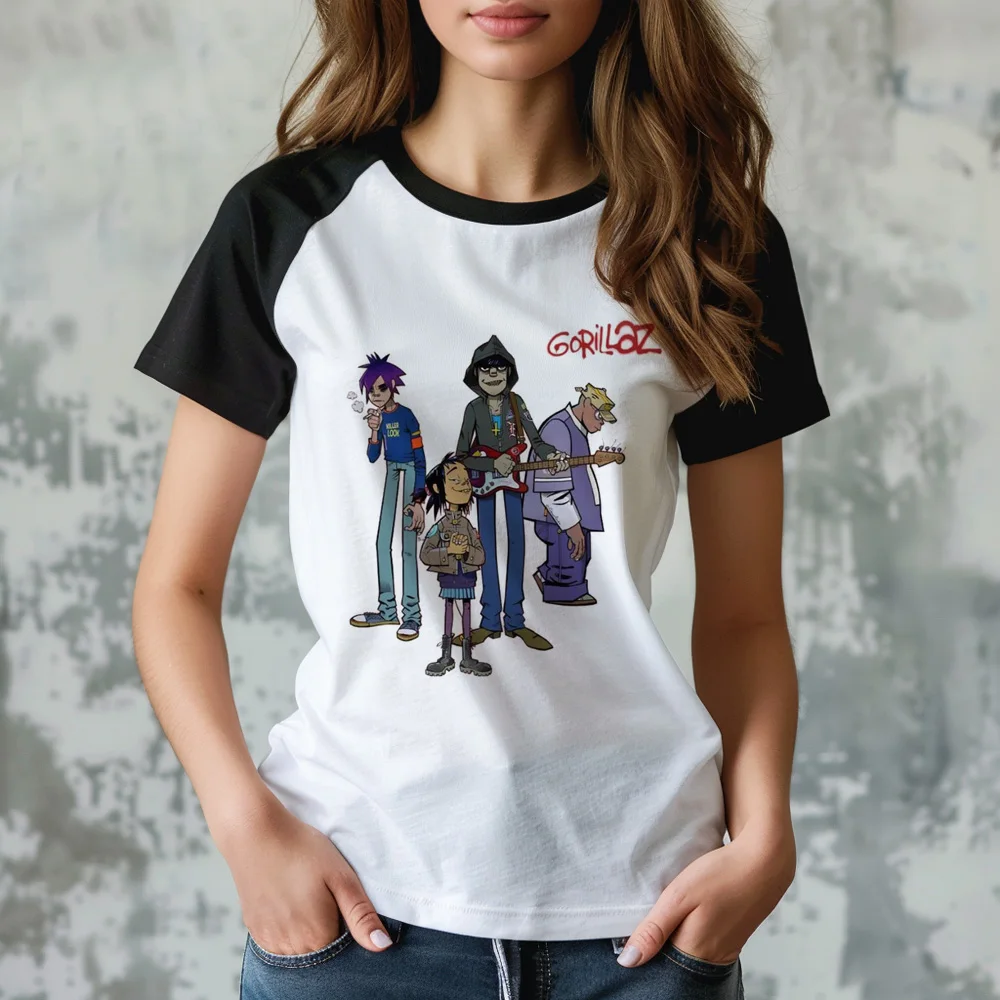 Gorillaz Tee women anime graphic designer top female funny anime graphic clothes